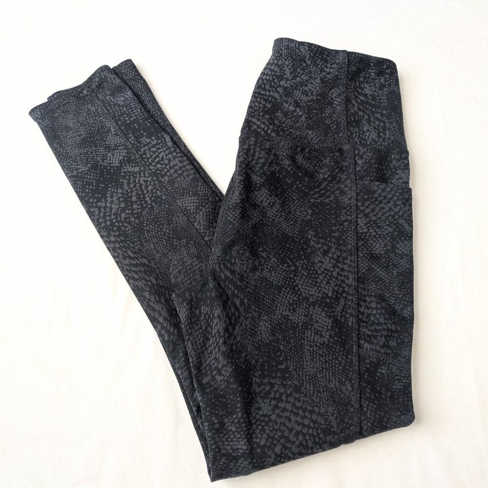 Danskin Black Snake Skin Print Soft Leggings Size Small